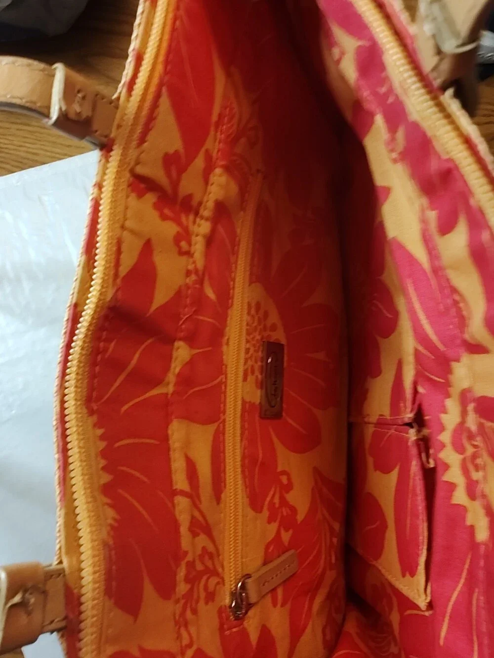 Talbots Woven Straw Tote Bag in a light Coral color. EUC. perfect for fall.